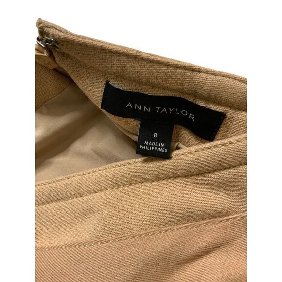 Ann Taylor Khaki Wrap Skirt Womens 8 Buckle Minimalist A-Line Casual Workwear - Picture 8 of 8